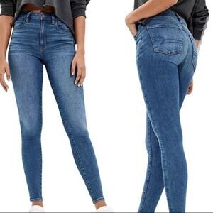 AmericanEagle Super high rise jegging blue denim super stretch 00 BoxR